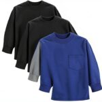 Cooraby Toddler Boys Cotton Long Sleeve Shirts Pocket Design-0