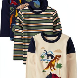 The Childrens Place Baby Boys Cotton Polyester Dino Tees-0