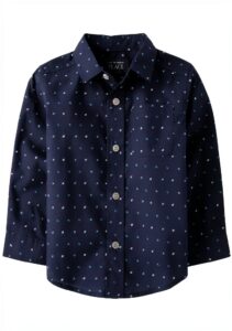 Boys Button Down Shirt 100 Cotton Poplin The Childrens Place-0