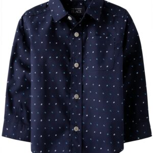 Boys Button Down Shirt 100 Cotton Poplin The Childrens Place-0