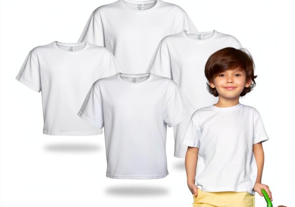 Kids Modal T-Shirt 4-Pack Soft Comfortable Boys Girls-0