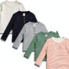 Cudlie Boys Long Sleeve Shirts 5 Pack Cotton Comfort-0