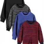 Cooraby Boys Thermal Long Sleeve Shirts Cotton Spandex 2T-5T-0