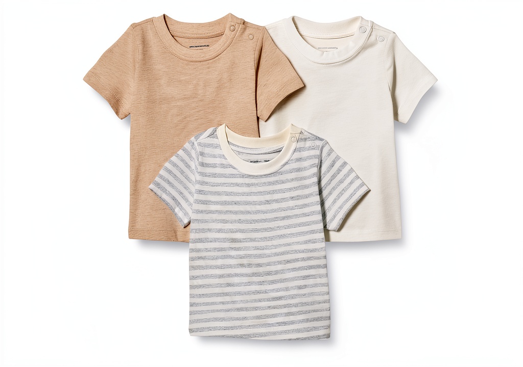 Amazon Essentials Baby Boys Cotton Tee being used during diaper change showing shoulder snap functionality