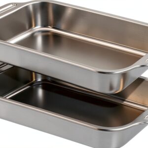 Funnymoom Stainless Steel Cake Pan Set Rectangular Oven Safe-0