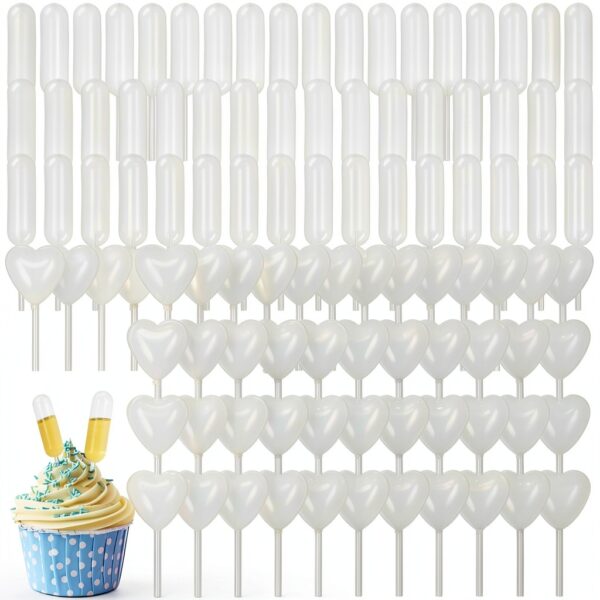 Plastic Pipette Droppers 100 Pack Straight & Heart 4ml Grade APLZGMG-0