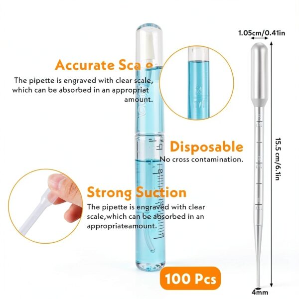 Disposable Pipettes 3ml 1000pcs Sibba Dropper Set Clear Graduations-1