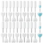 Heart Shaped Plastic Pipettes 4ml APLZGMG Transfer Dropper Set 100 pcs-0