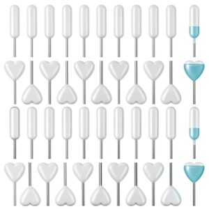 Heart Shaped Plastic Pipettes 4ml APLZGMG Transfer Dropper Set 100 pcs-0