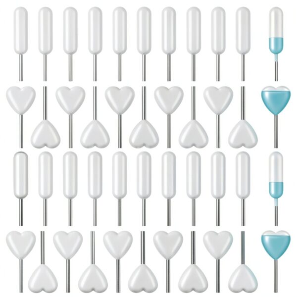 Heart Shaped Plastic Pipettes 4ml APLZGMG Transfer Dropper Set 100 pcs-0