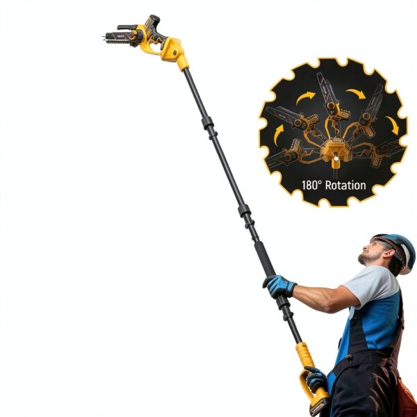2-IN-1 8 Inch Electric Pole Saw Takuoo Battery Brushless 15FT Reach-4