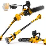 2-in-1 Cordless Pole Saw NAOKEV 8 inch Brushless Extension Yellow-0