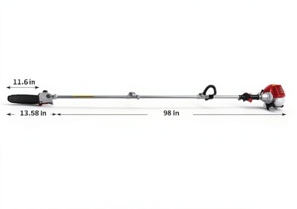 Gas Powered Pole Saw Homdox 58CC 16ft Reach Extendable 11.5in Bar Red-2