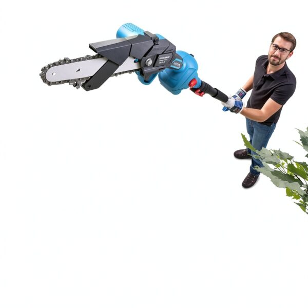 4-in-1 Cordless Pole Saw Pruning Set by Clownya 20V 8ft Extension Blue-7