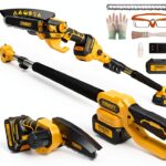 2-in-1 Cordless Pole Saw & Mini Chainsaw by TROOZY 6-Inch Yellow 21V-0