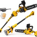 2-in-1 Cordless Pole Saw, 8 Inch Brushless Pole Chainsaws Compatibility with Dewalt 20V MAX Battery(No Battery), 8 lb Lightweight, Auto Oiling, 14.8 FT MAX Extension Pole Saws for Tree Trimming-0
