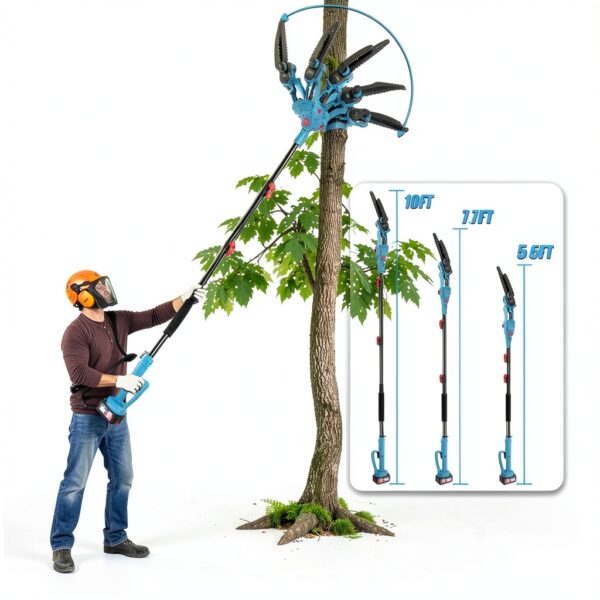 4-in-1 Electric Pole Saw ASTARNING 8" Saw & Pruning Shears-1