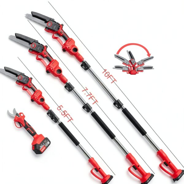 XLYSHANGMAO 4-in-1 Electric Pole Saw Kit 8" Mini Chainsaw 16ft Pole-6