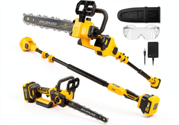 2 in 1 Pole Saw by DOOYUTOOL – 10 inch Cordless Chainsaw, 14.5 ft-0