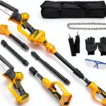 6 Inch Cordless Pole Saw for Dewalt 20V Max Battery (No Battery), Brushless Electric Chainsaw with Extension Pole, 15Ft Long Reach for Tree Pruning Hedge Cutting-0