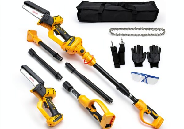 6 Inch Cordless Pole Saw for Dewalt 20V Max Battery (No Battery), Brushless Electric Chainsaw with Extension Pole, 15Ft Long Reach for Tree Pruning Hedge Cutting-0