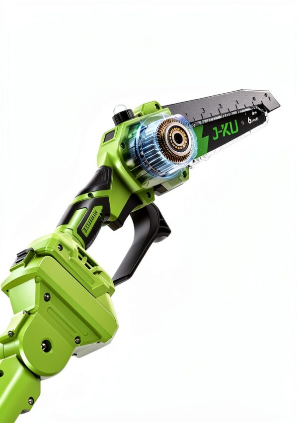 Electric Pole Saws for Tree Trimming: 6 Inch Mini Chainsaw Cordless with Extension Pole, 2x4000mAh Batteries, 21V Brushless Pole Saw Battery Powered Tree Trimmer 16 Ft reach Limb Branch Cutter Pruner-4