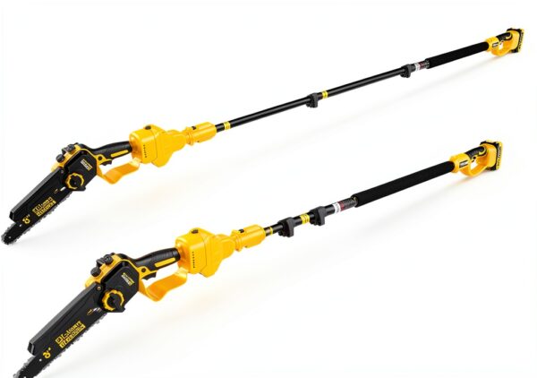 2-in-1 Electric Pole Saw Gisam 8" Chainsaw 15ft Reach 1000W Yellow-1