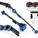 GEVEELIFE 2-in-1 Pole Saw with Brushless Mini Chainsaw, 15ft Reach-0