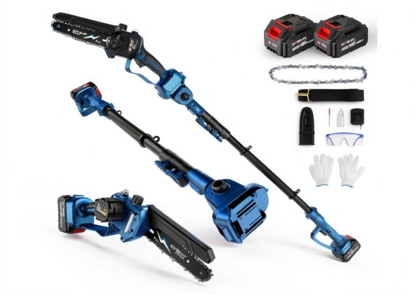 GEVEELIFE 2-in-1 Pole Saw with Brushless Mini Chainsaw, 15ft Reach-0