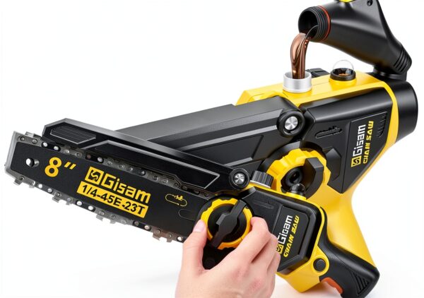 2-in-1 Electric Pole Saw Gisam 8" Chainsaw 15ft Reach 1000W Yellow-3