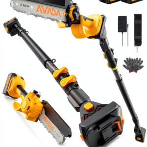 AVADA 2 in 1 Electric Pole Saw 6" Brushless Chainsaw with 15ft Reach-0