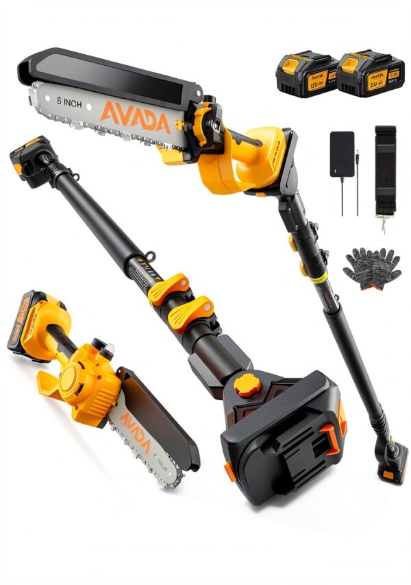AVADA 2 in 1 Electric Pole Saw 6" Brushless Chainsaw with 15ft Reach-0