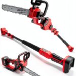 2-IN-1 Cordless 10-Inch Pole Saw And Chainsaw Compatible with Milwaukee M18 18V Battery, Total Reach of Max 15ft, Auto Oiling, Electric Pole Saw for Tree Trimming Pruning (Battery NOT Included)-0