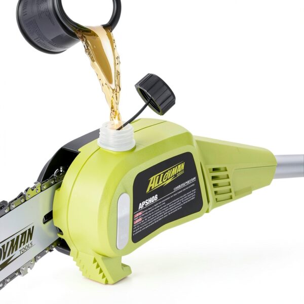 Alloyman 20V Cordless Pole Saw 8‑inch, 15 ft Reach, 2 × 4.0Ah Green-3