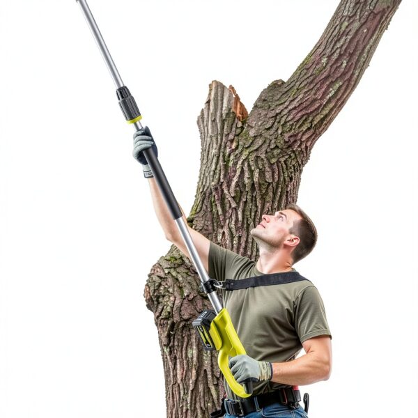 Alloyman 20V Cordless Pole Saw 8‑inch, 15 ft Reach, 2 × 4.0Ah Green-6