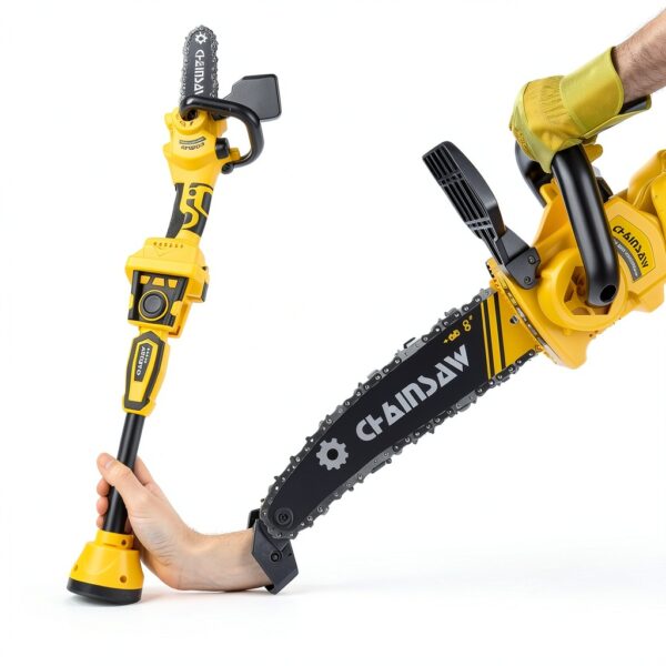 2-in-1 Cordless Pole Saw, 8 Inch Brushless Pole Chainsaws Compatibility with Dewalt 20V MAX Battery(No Battery), 8 lb Lightweight, Auto Oiling, 14.8 FT MAX Extension Pole Saws for Tree Trimming-2