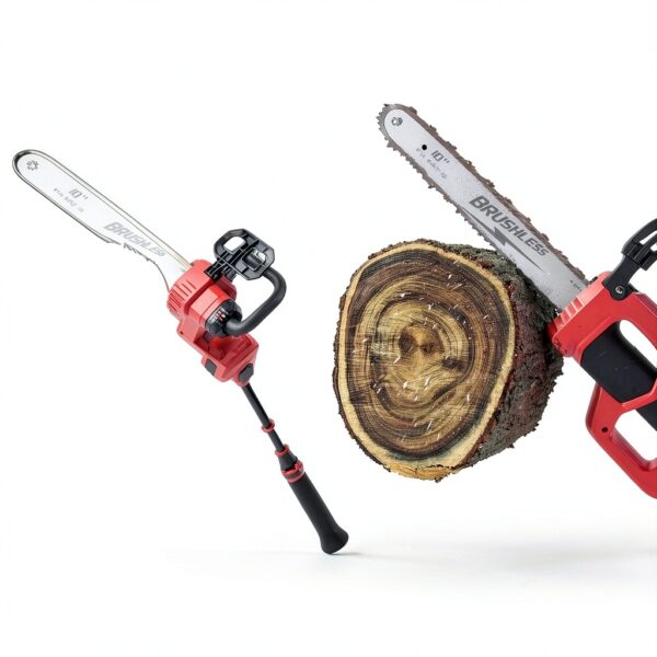 2-IN-1 Cordless 10-Inch Pole Saw And Chainsaw Compatible with Milwaukee M18 18V Battery, Total Reach of Max 15ft, Auto Oiling, Electric Pole Saw for Tree Trimming Pruning (Battery NOT Included)-3