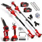 XLYSHANGMAO 4-in-1 Electric Pole Saw Kit 8" Mini Chainsaw 16ft Pole-0