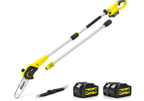 Alloyman 20V Cordless Pole Saw 8‑inch, 15 ft Reach, 2 × 4.0Ah Green-0