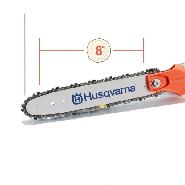 Husqvarna 122LKP Gas Pole Saw, Multi-Purpose Tool with Pole Saw Attachment, Equipped with X-CUT Chain, 12-foot Reach Cuts Limbs up to 8 Inches Thick, 21.7CC-6