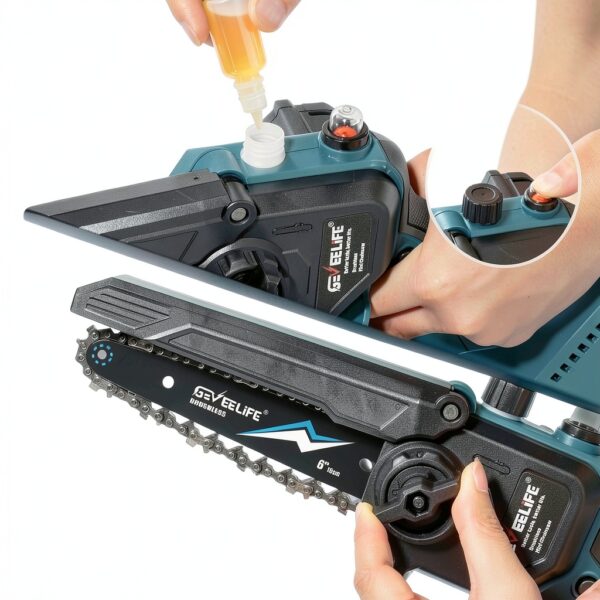 GEVEELIFE 2-in-1 Pole Saw with Brushless Mini Chainsaw, 15ft Reach-8